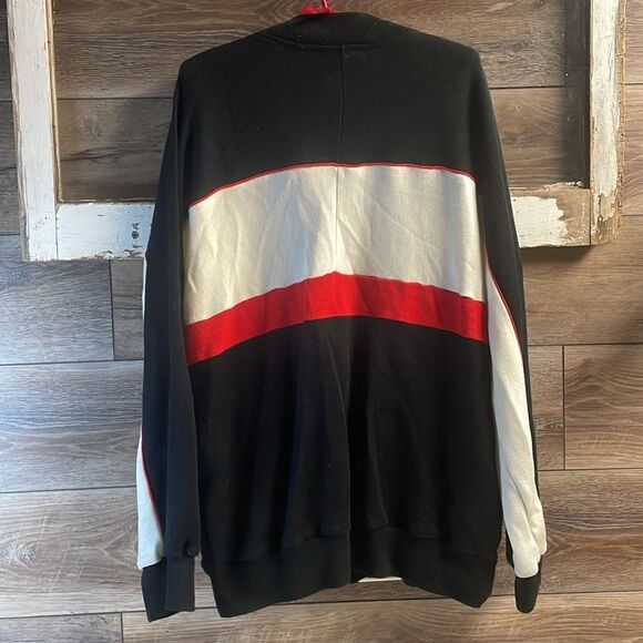 Track & Court Men’s Warm Up Sport Basketball Jacket Large Black White Red VTG - Picture 4 of 6